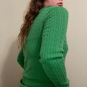Tommy Hilfiger Kelly green cable knit sweater